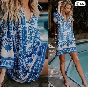 NWOT- VICI Beulah Lauderdale White Embroidered Mini Dress. Sz S/M